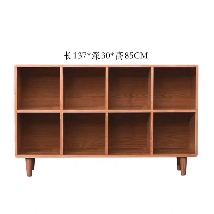 Madison Teak Bookcase Cube Nordic Solid Wood Bookshelf