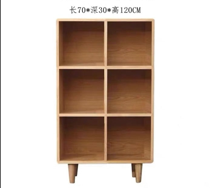 Madison Teak Bookcase Cube Nordic Solid Wood Bookshelf